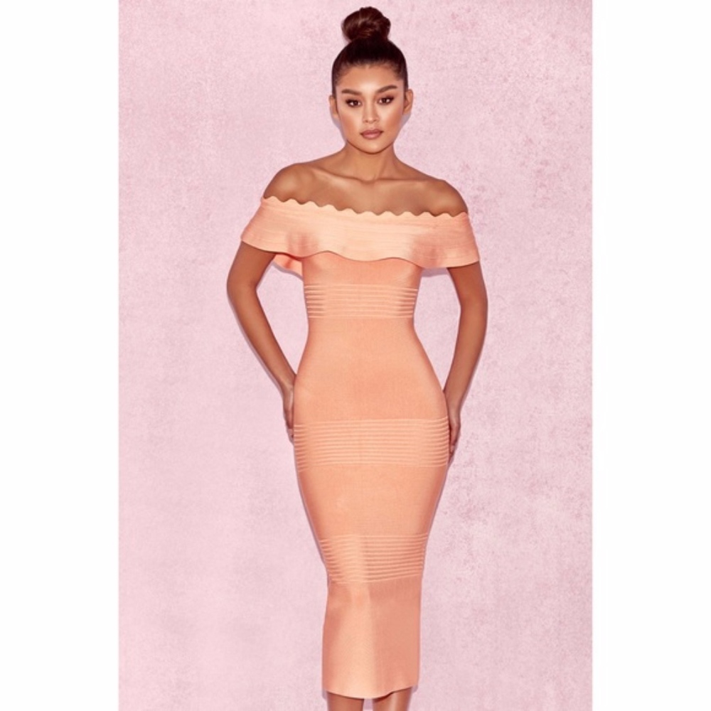 HOUSE OF CB ‘AMADEA’ FLUTED OTS DRESS